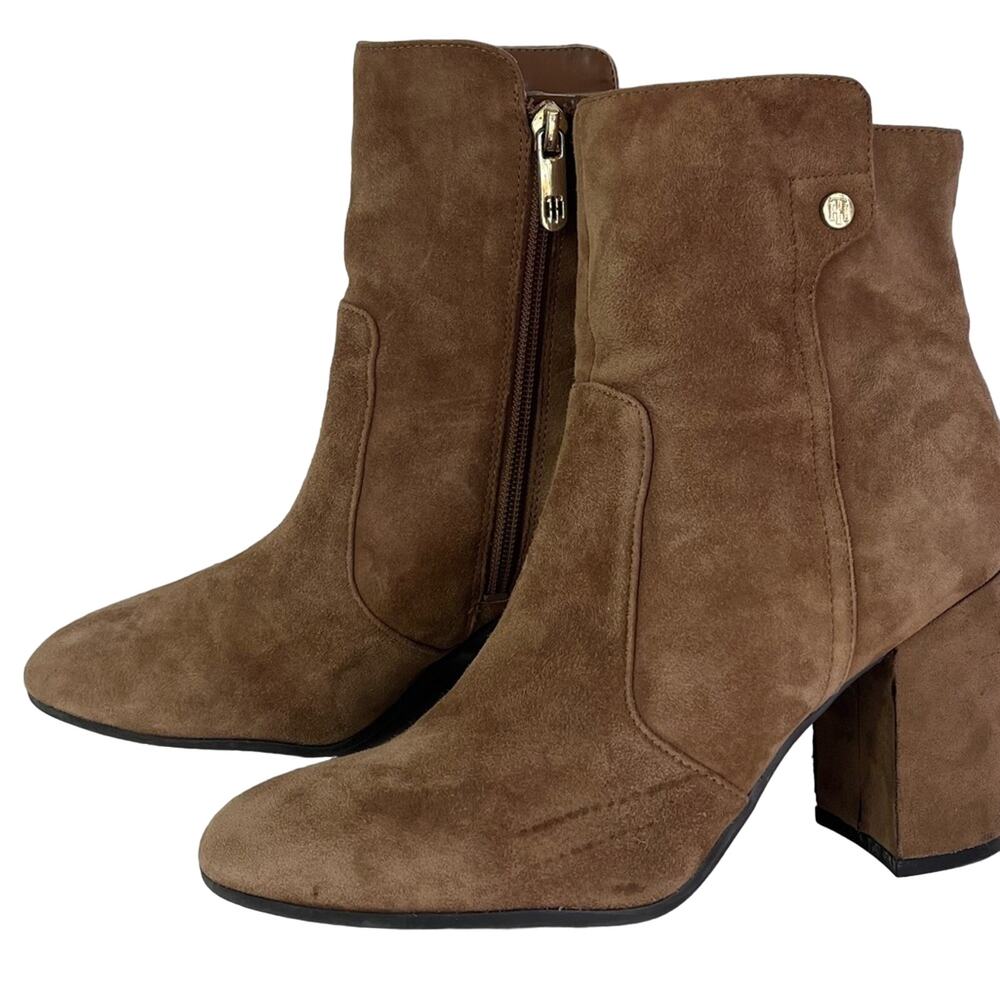 Tommy Hilfiger Boots Womens 8M Brown TWNATALAI Ankle Suede Leather